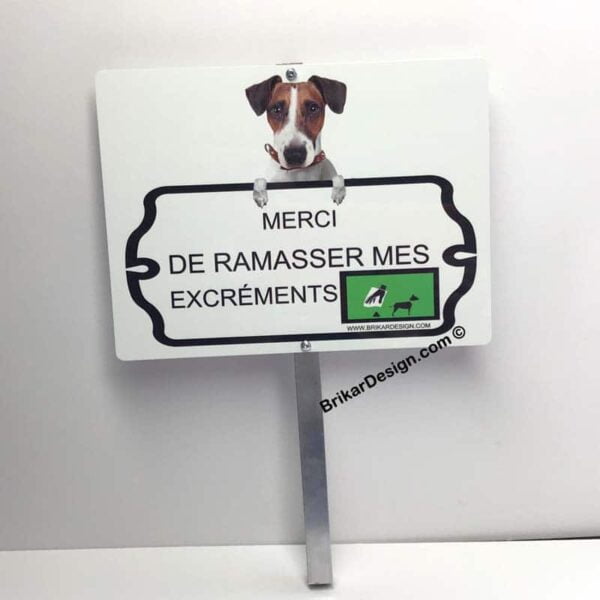 Pancarte ramassé excréments des chiens BrikarDesign impression par sublimation