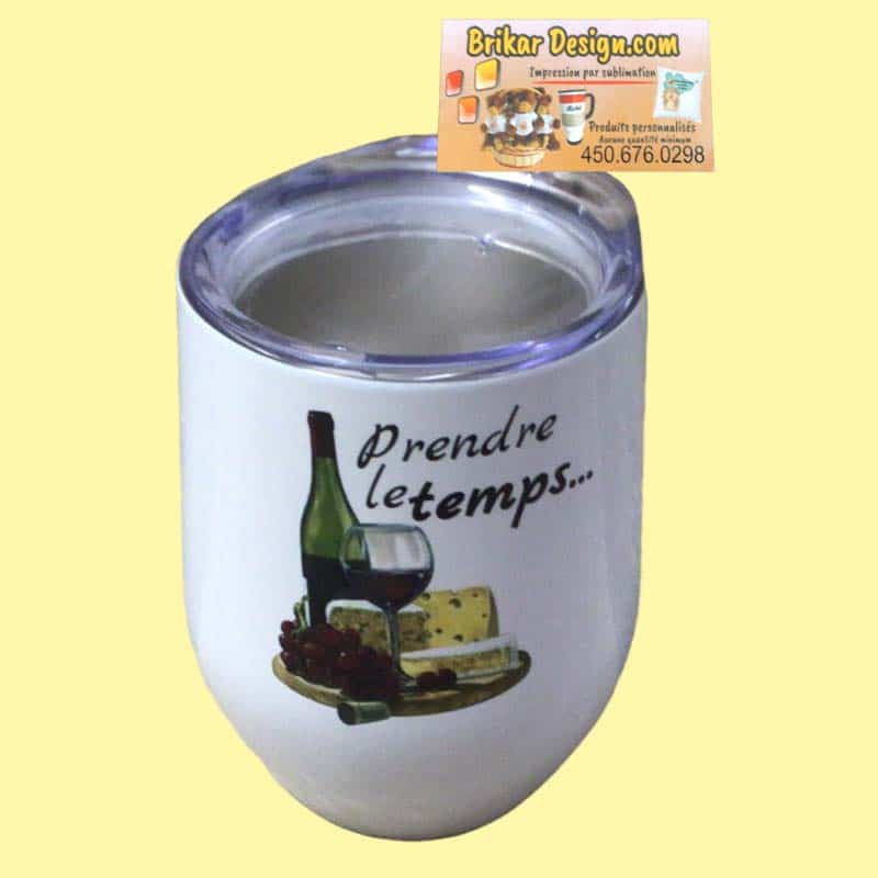 Verre à vin isotherme blanc-Prendre le temps