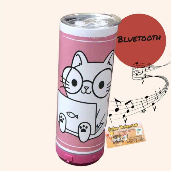 Tumbler Bluetooth chat ordinateur rose