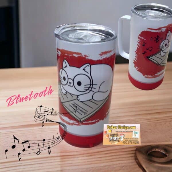 Tasse Bluetooth chat lecture base rouge