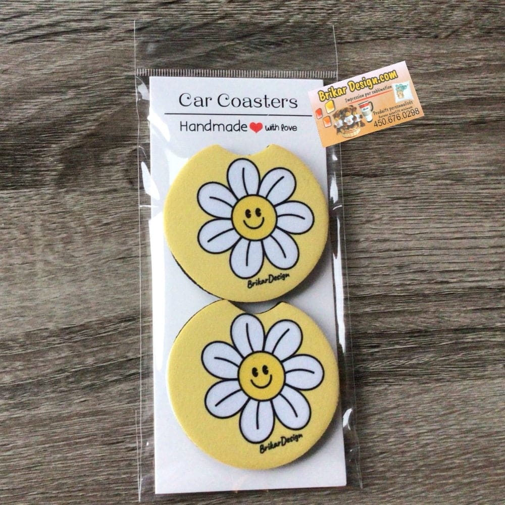 Sous-verre pour porte gobelet sourire marguerite