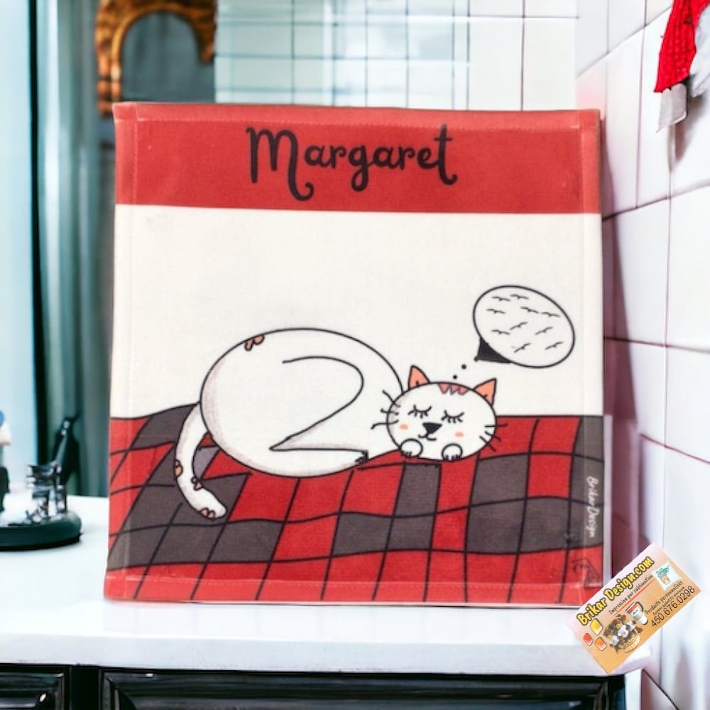 Serviette à main chat personnalisé