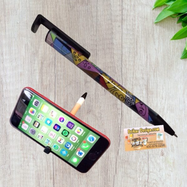 stylo sourire avec support cellulaire