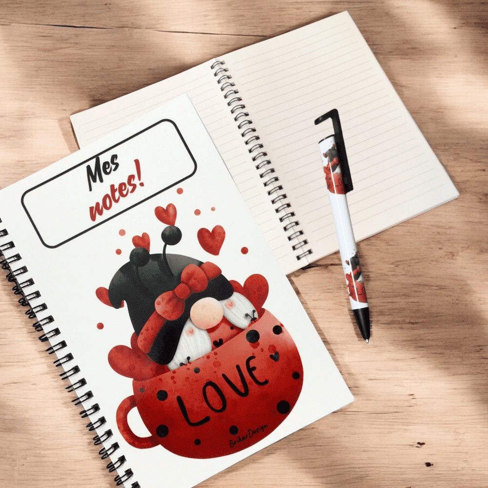 Carnet spirale gnome love