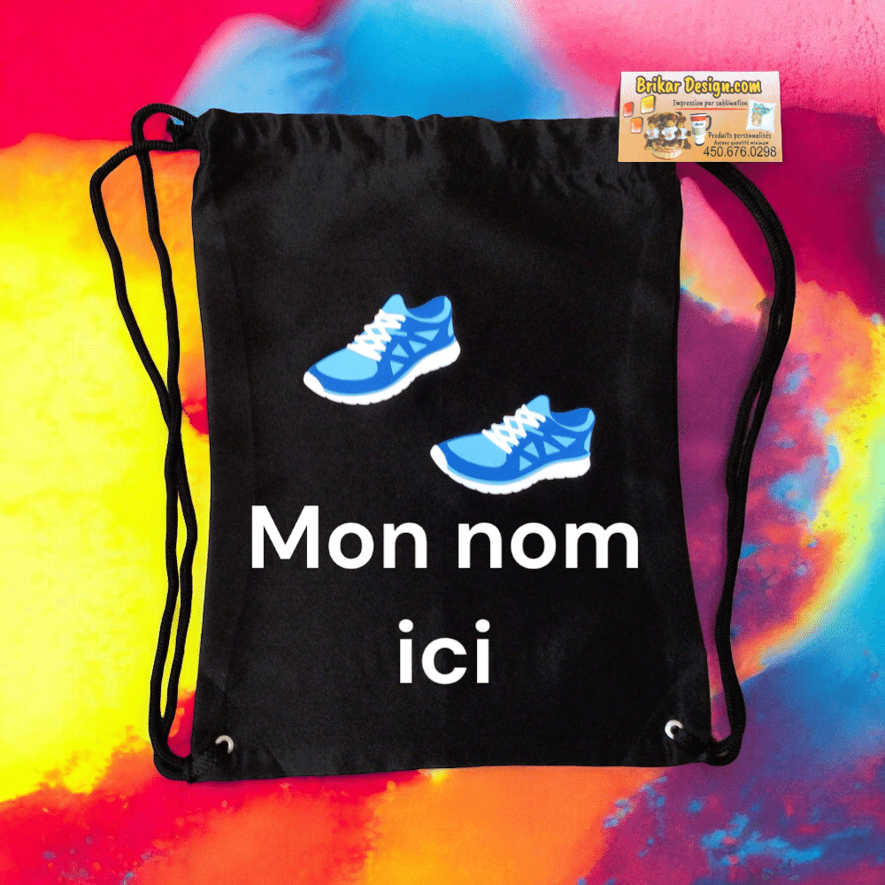 sac à dos avec cordon , soulier bleu personnalisé