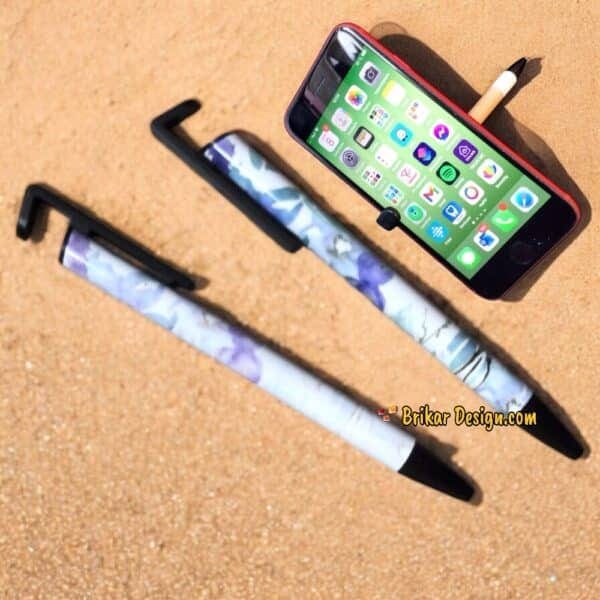 Stylo fleur violet