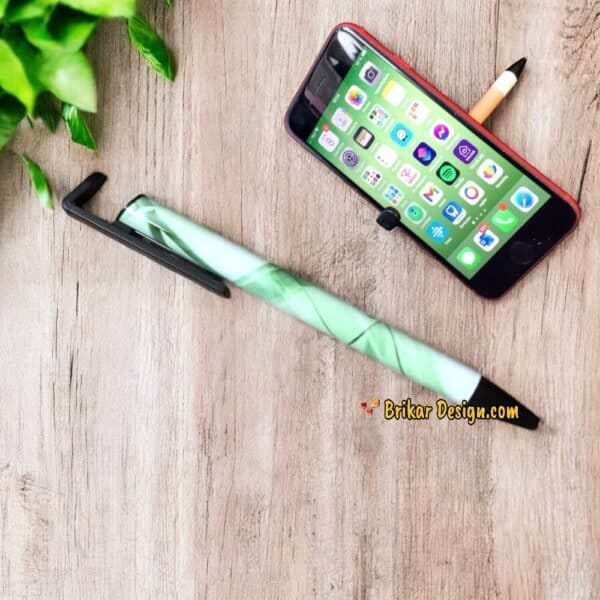 Stylo vert et support cellulaire
