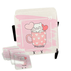 Sous verres chat dans tasse avec support