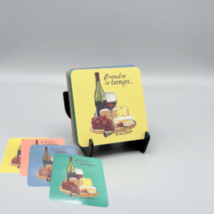 Sous-verre en liège carré prendre le temps