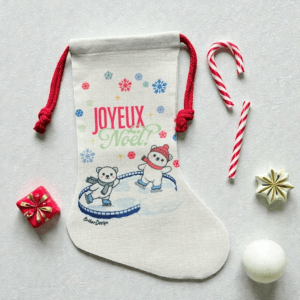Bas de Noël personnalisé patinoire