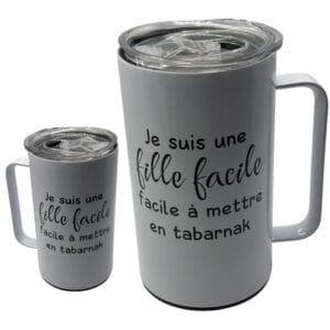 Tasse à café isotherme Je suis une fille facile ....