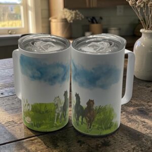 Tasse isotherme chevaux