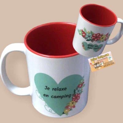 Tasse Je relaxe en camping avec un bon café
