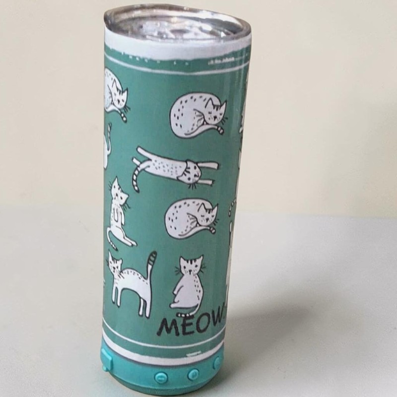 Bluetooth tumbler 20oz chat meow