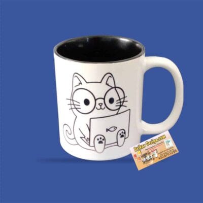 Tasse chat ordinateur
