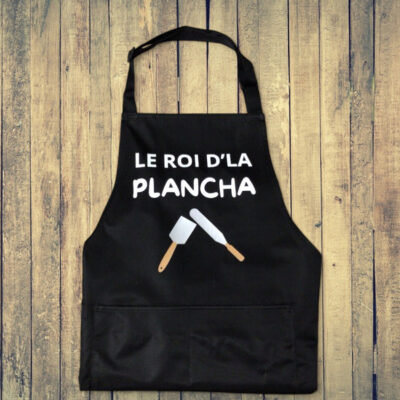 Tablier “Le roi de la plancha”, création artisanale BrikarDesign